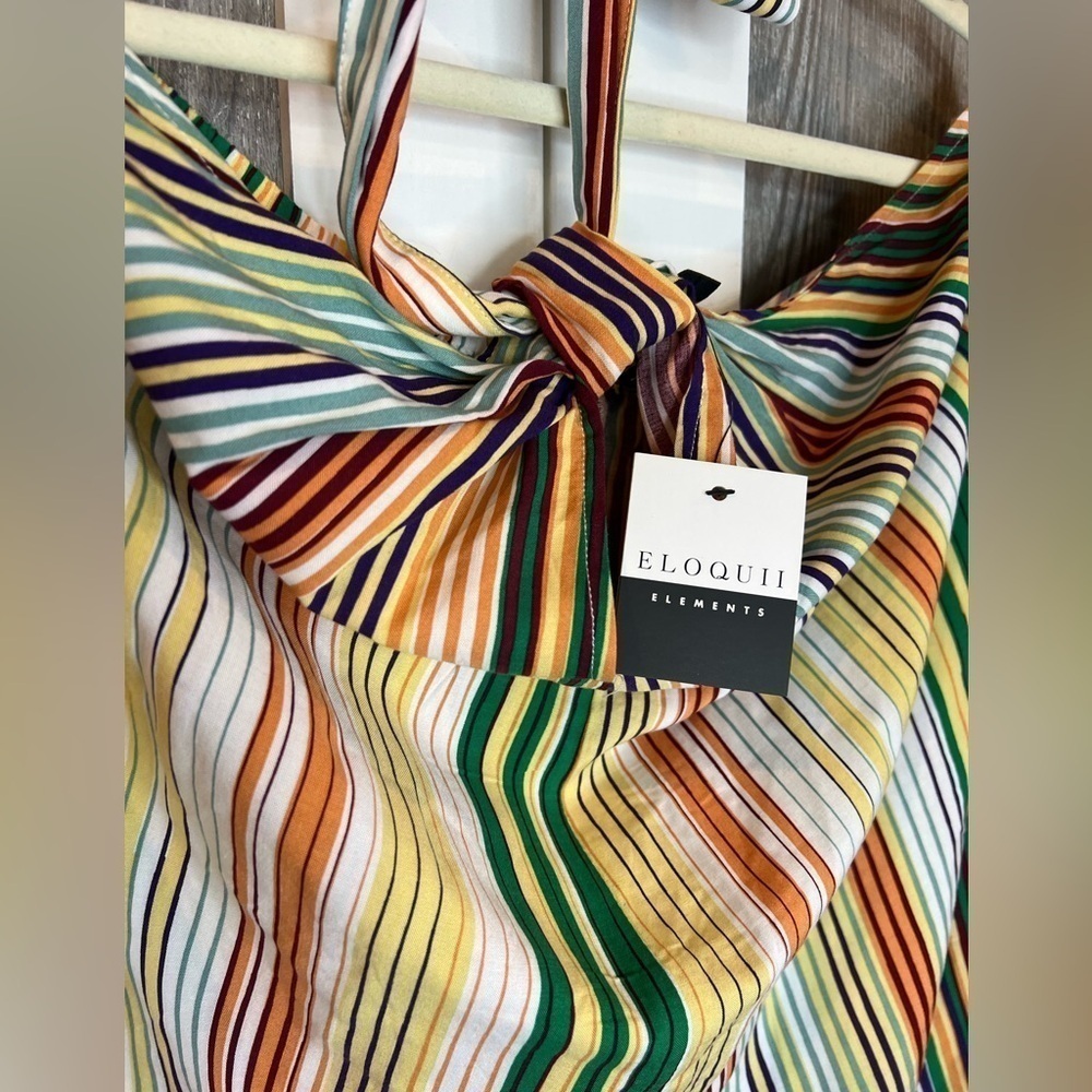 B16.33 NWT Eloquii Elements Striped Halter Top Multicolored 18/20 - Picture 5 of 5
